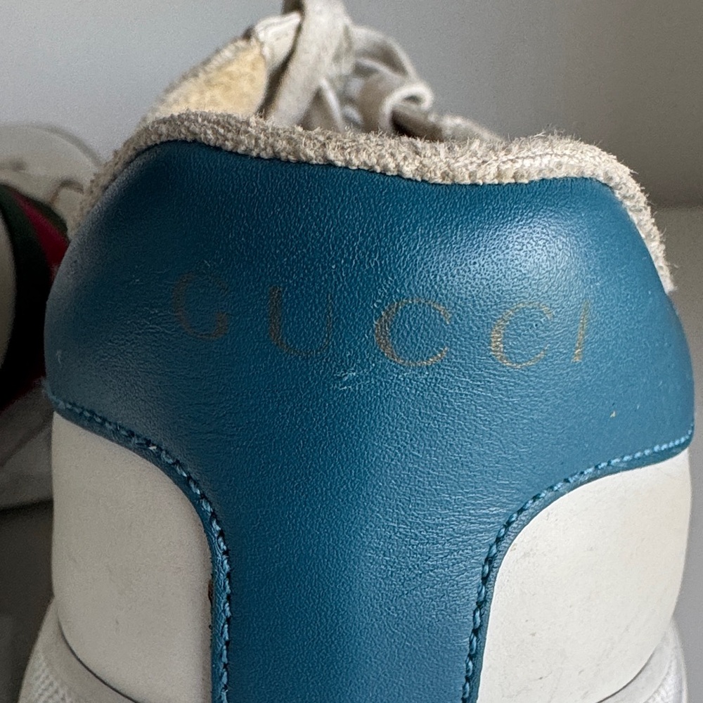 Gucci Men's White Sneakers with Red and Green Accents (size 41). - Picture 4 of 10